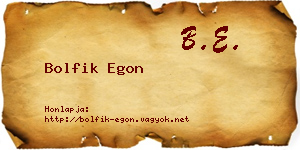 Bolfik Egon névjegykártya